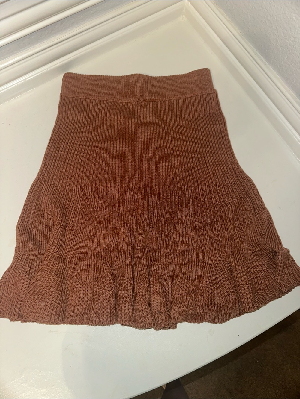 Free People Brown Ribbed Knit Women’s Skirt